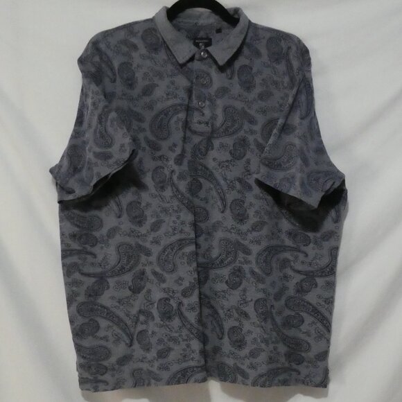 MODANGO MILANO | XXL | Blue Paisley Pattern Short Sleeve Polo Shirt - Picture 1 of 14